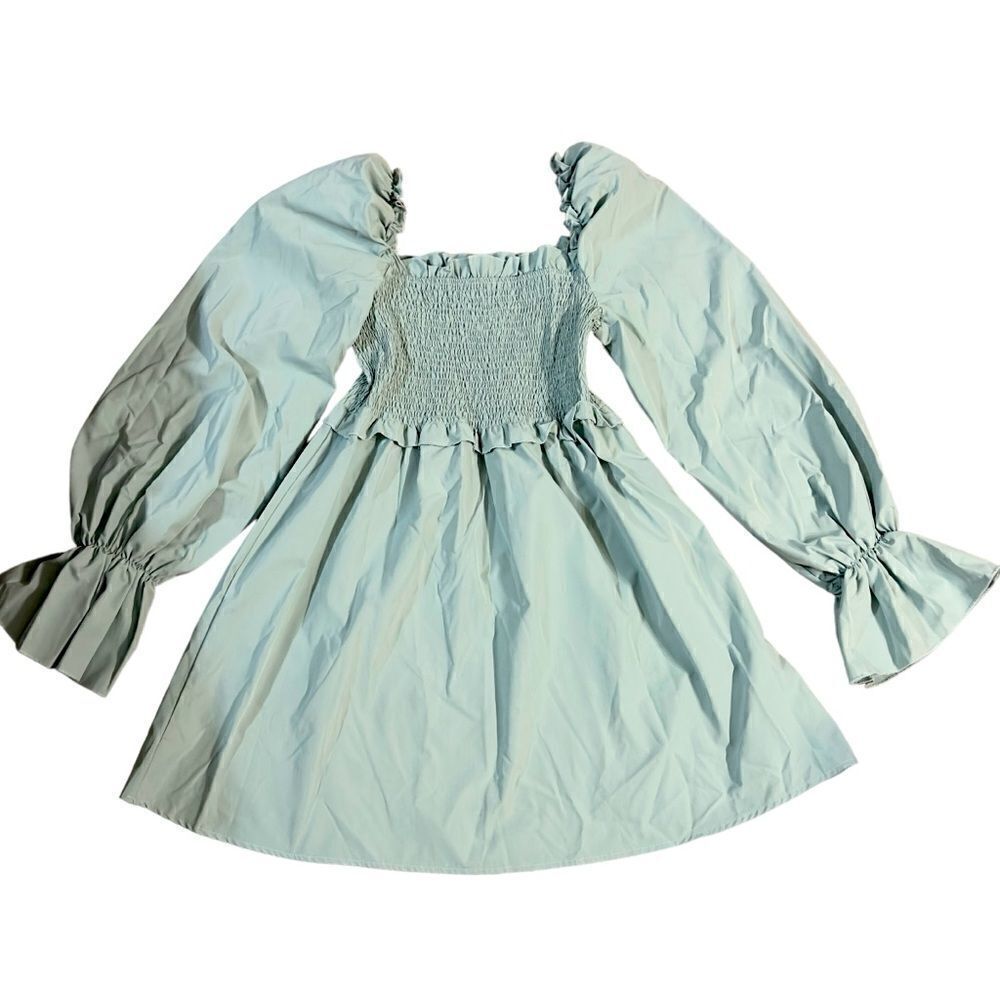 PrettyLittle Thing Detail Smock Long Sleeve Dress Size 10